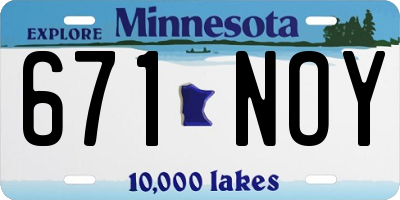 MN license plate 671NOY