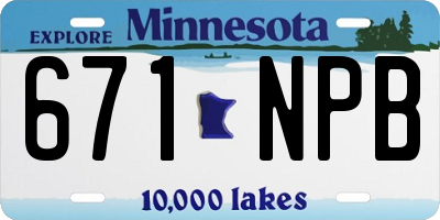 MN license plate 671NPB