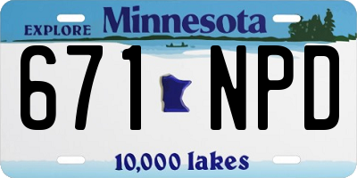 MN license plate 671NPD