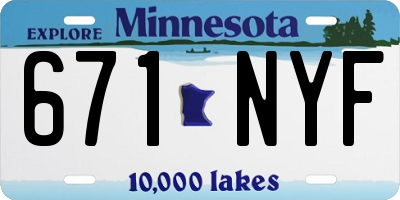 MN license plate 671NYF
