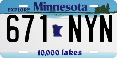 MN license plate 671NYN