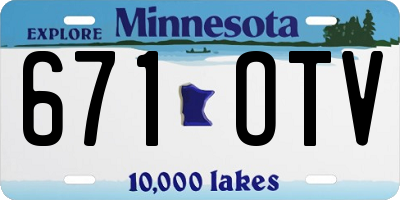 MN license plate 671OTV
