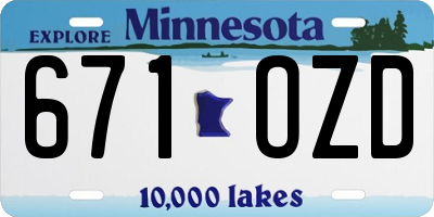 MN license plate 671OZD