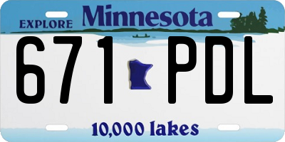 MN license plate 671PDL