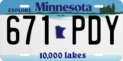 MN license plate 671PDY