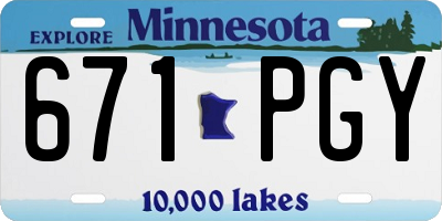 MN license plate 671PGY