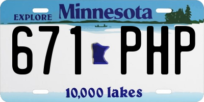 MN license plate 671PHP