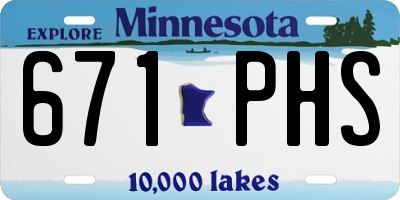 MN license plate 671PHS