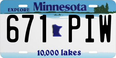 MN license plate 671PIW