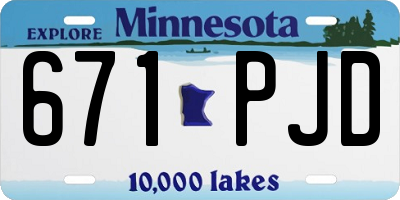MN license plate 671PJD