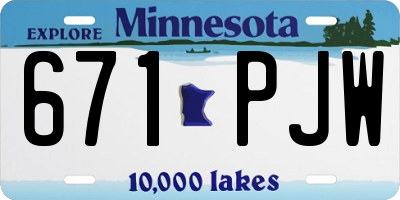 MN license plate 671PJW