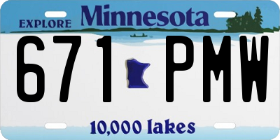 MN license plate 671PMW