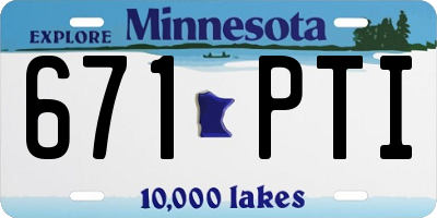 MN license plate 671PTI