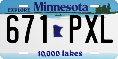 MN license plate 671PXL