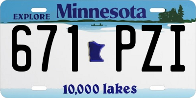 MN license plate 671PZI