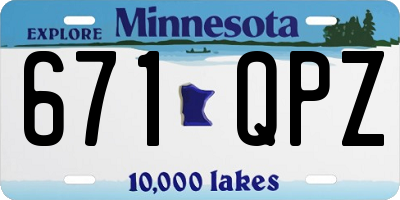 MN license plate 671QPZ
