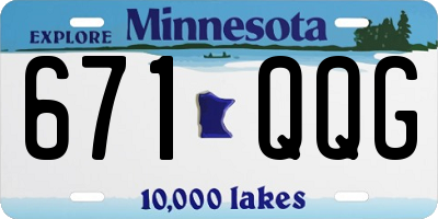 MN license plate 671QQG