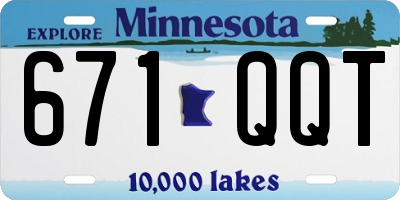 MN license plate 671QQT