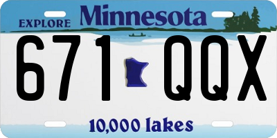 MN license plate 671QQX