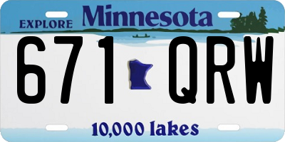 MN license plate 671QRW
