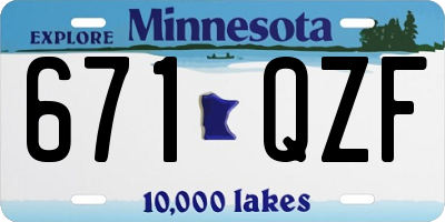 MN license plate 671QZF