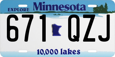 MN license plate 671QZJ