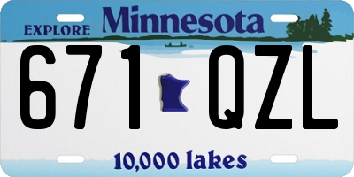 MN license plate 671QZL