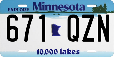 MN license plate 671QZN