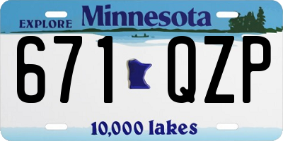 MN license plate 671QZP