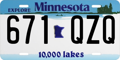 MN license plate 671QZQ