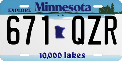 MN license plate 671QZR