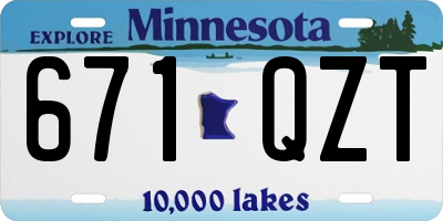 MN license plate 671QZT