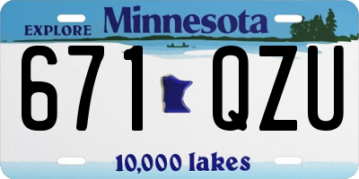 MN license plate 671QZU