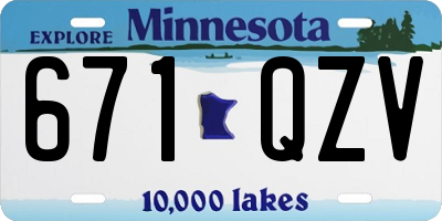 MN license plate 671QZV
