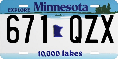 MN license plate 671QZX