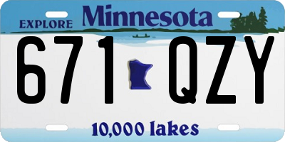 MN license plate 671QZY