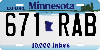 MN license plate 671RAB