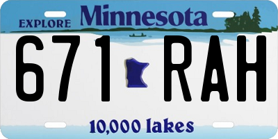 MN license plate 671RAH