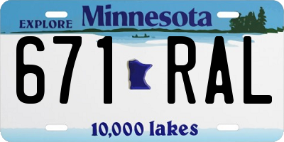 MN license plate 671RAL