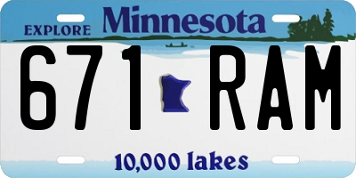 MN license plate 671RAM
