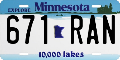 MN license plate 671RAN