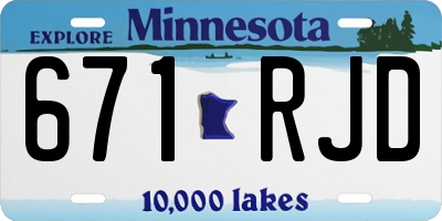 MN license plate 671RJD