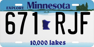 MN license plate 671RJF