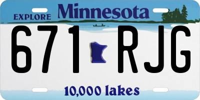 MN license plate 671RJG
