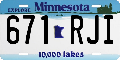 MN license plate 671RJI