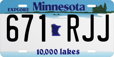 MN license plate 671RJJ