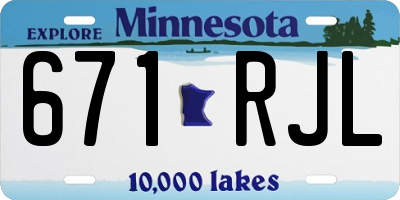 MN license plate 671RJL