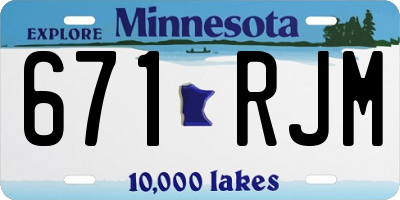 MN license plate 671RJM