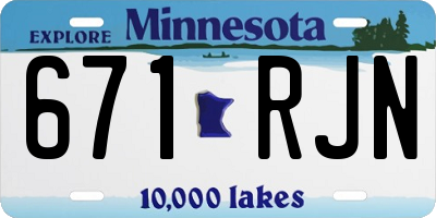MN license plate 671RJN