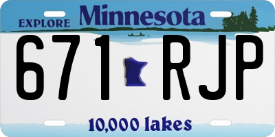 MN license plate 671RJP